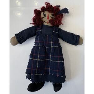 Raggedy Ann Rag Doll Artisan Boyds Bear Primitive Folk Art Style VTG Ornament 5”